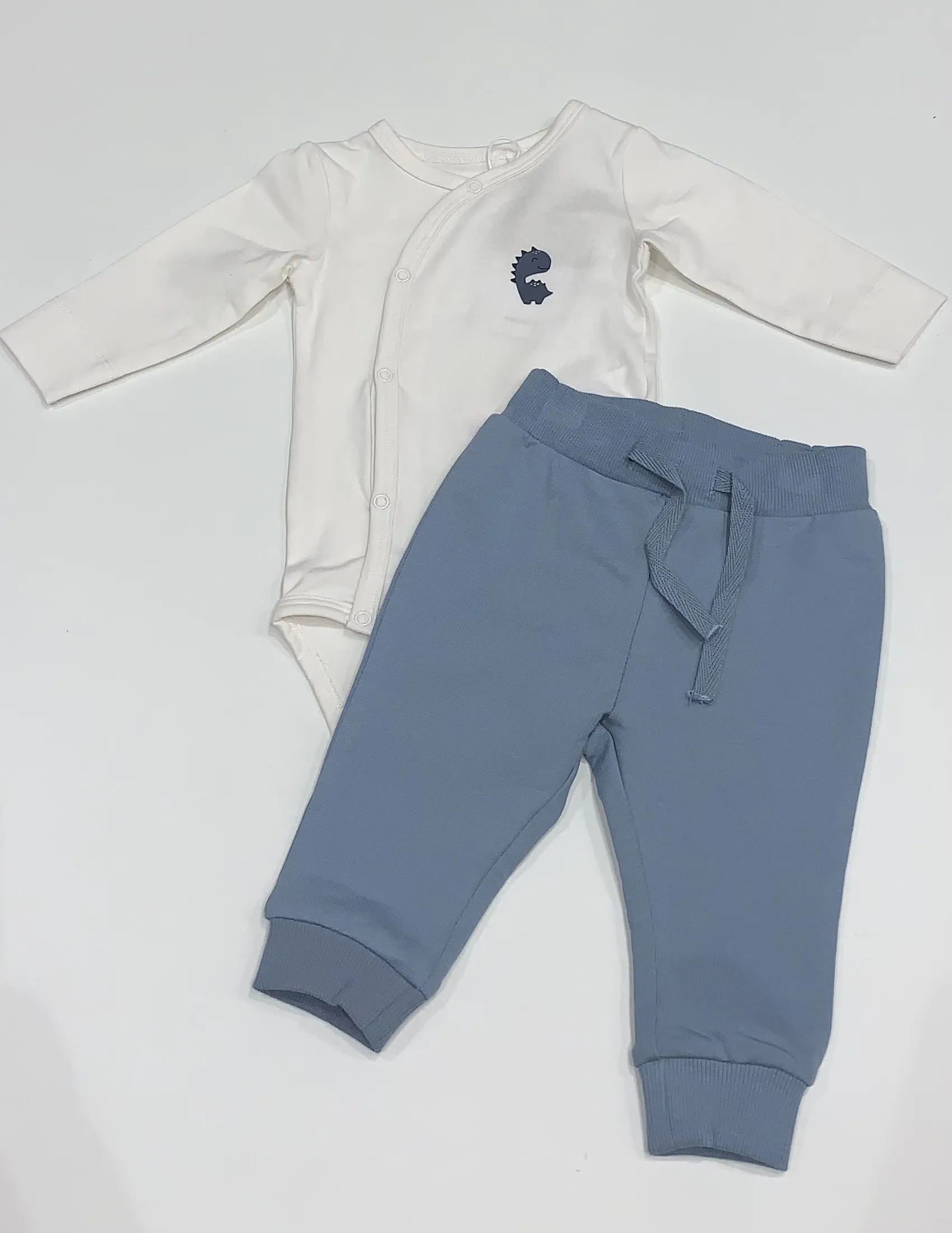 NAME IT nbm nedrick ls body wrap and pant set white dinos 13242099 aw24 