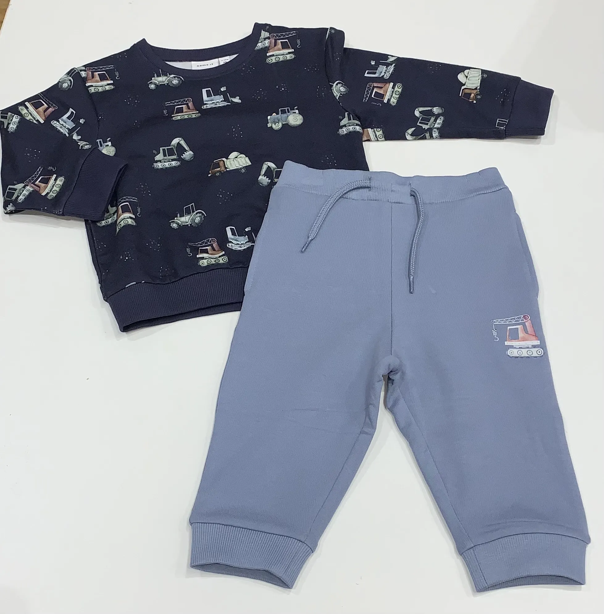 NAME IT nmm sven ls tractor allover print navy/blue  tracksuit 13245049 aw24 