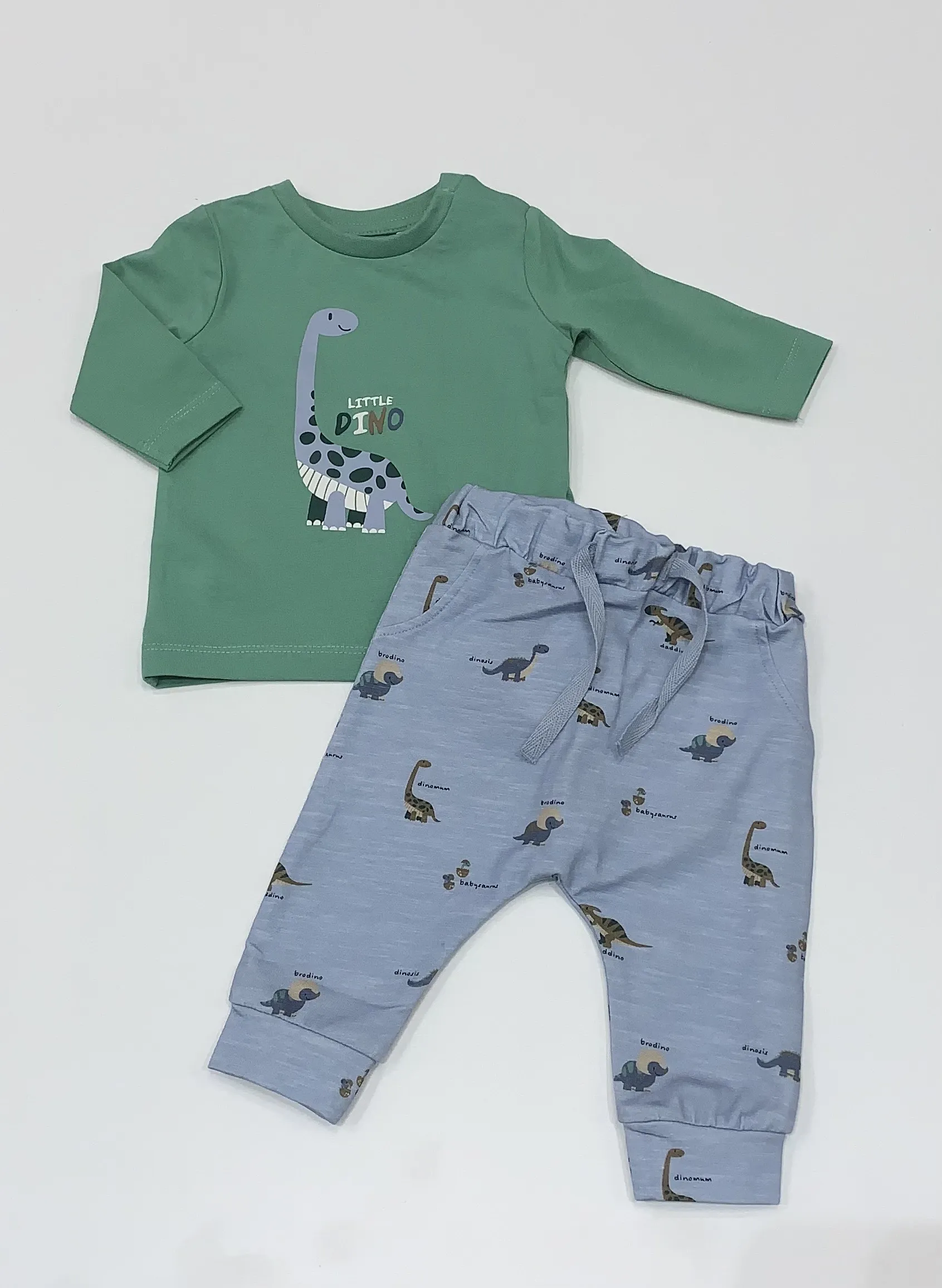 NAME IT nbm ditlef ls top green dino and blue pant 13240882 SS25