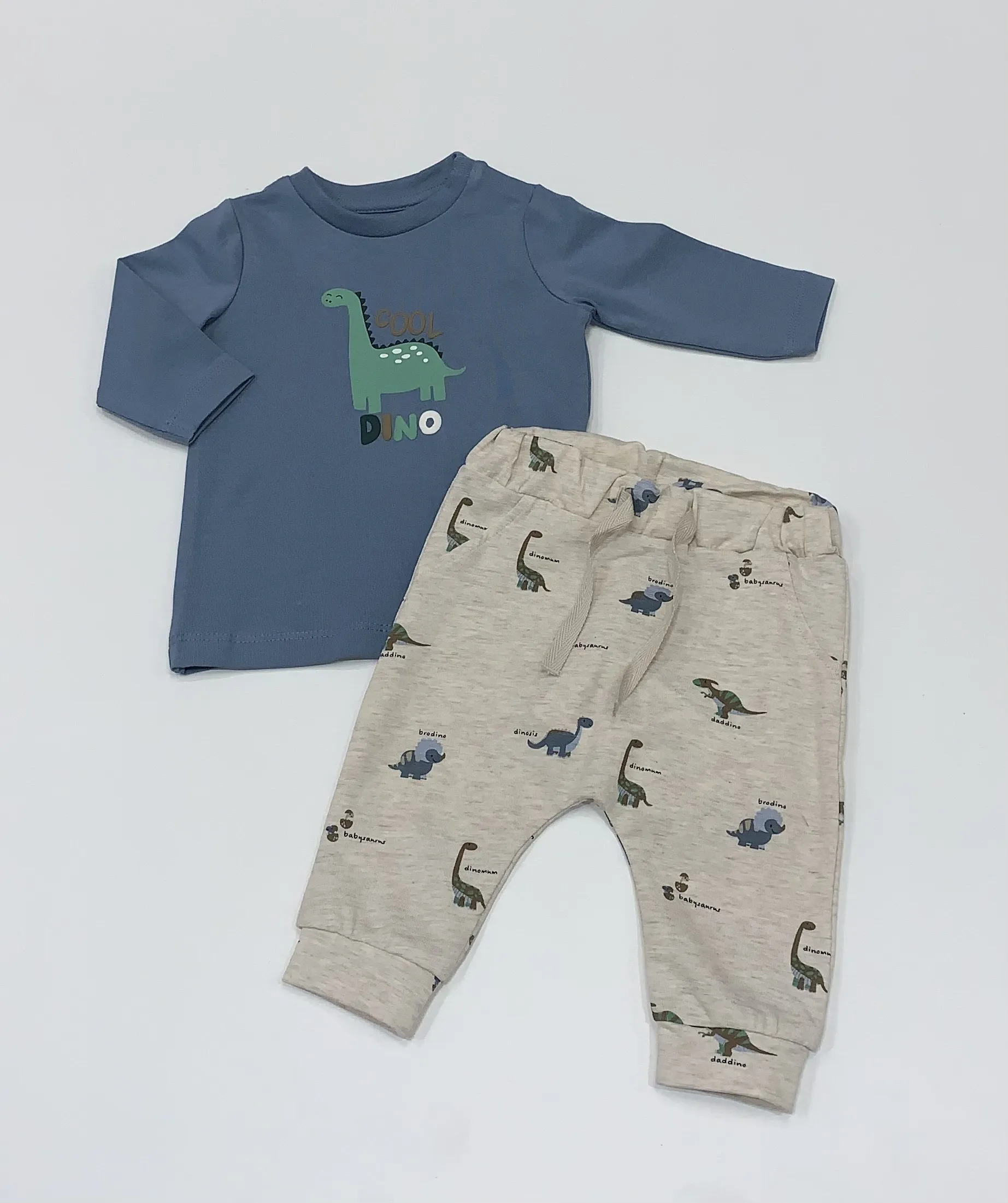 NAME IT nbm ditlef ls top blue dino and peyote pant 13240882 SS25