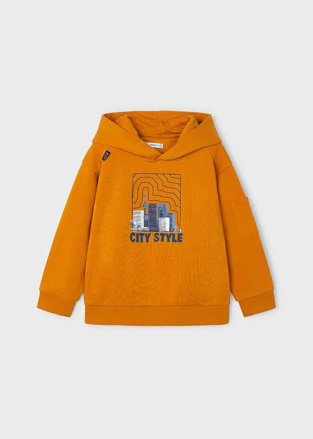 MAYORAL kid boys orange city style pullover hoodie 4453aw24