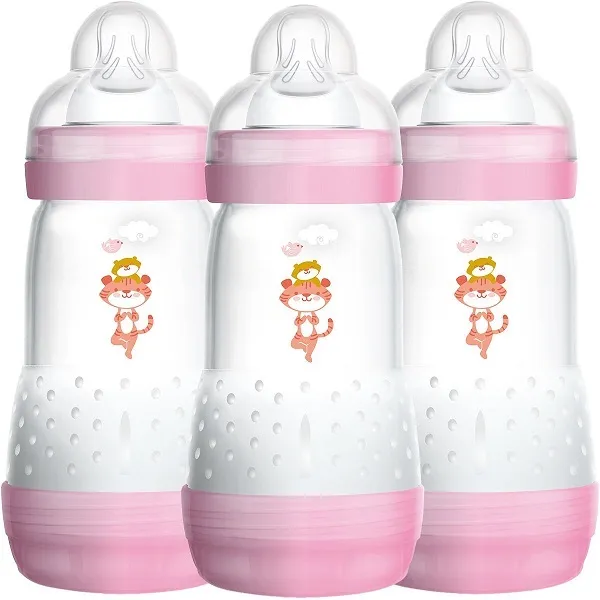 MAM Easy start Anti-Colic 3pk 260ml Bottles 2+m deep pink