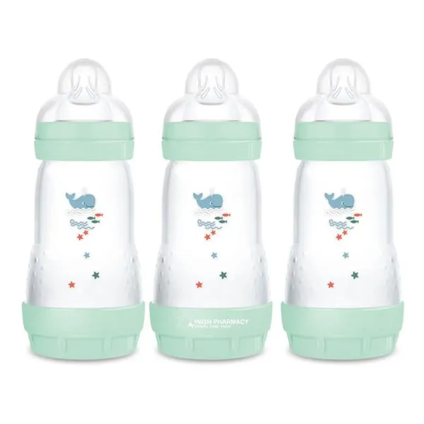 MAM easy start anti-colic 3pk 260ml bottles 2m+ aqua