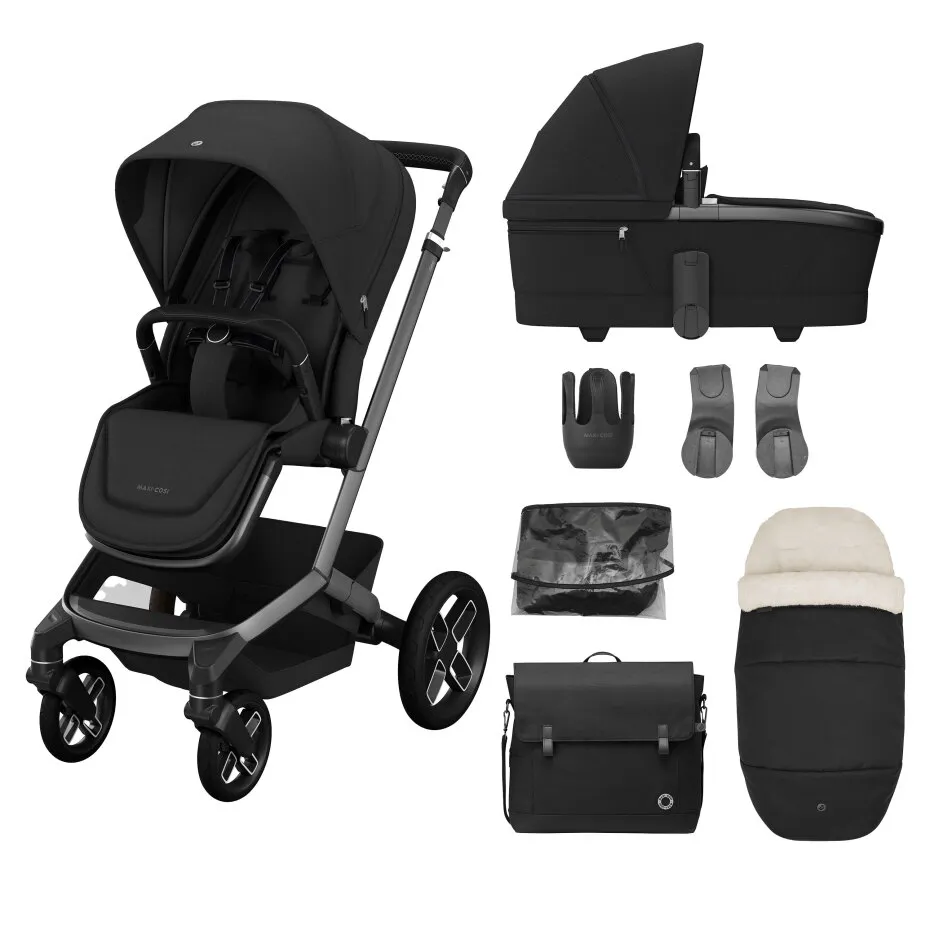 Maxi Cosi Fame Essential 7 Piece Bundle Twillic Black 