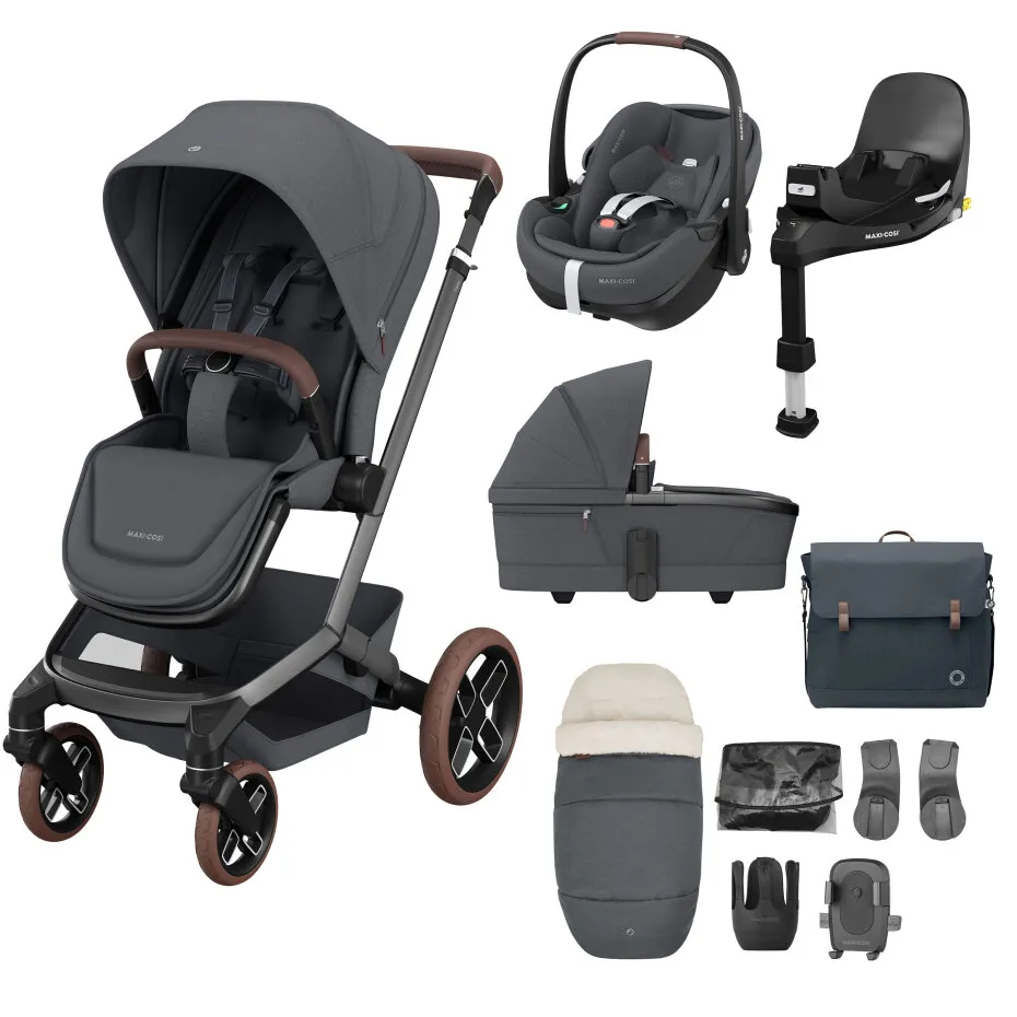 Maxi Cosi Fame Premium 10 Piece Bundle Twillic Grpahite