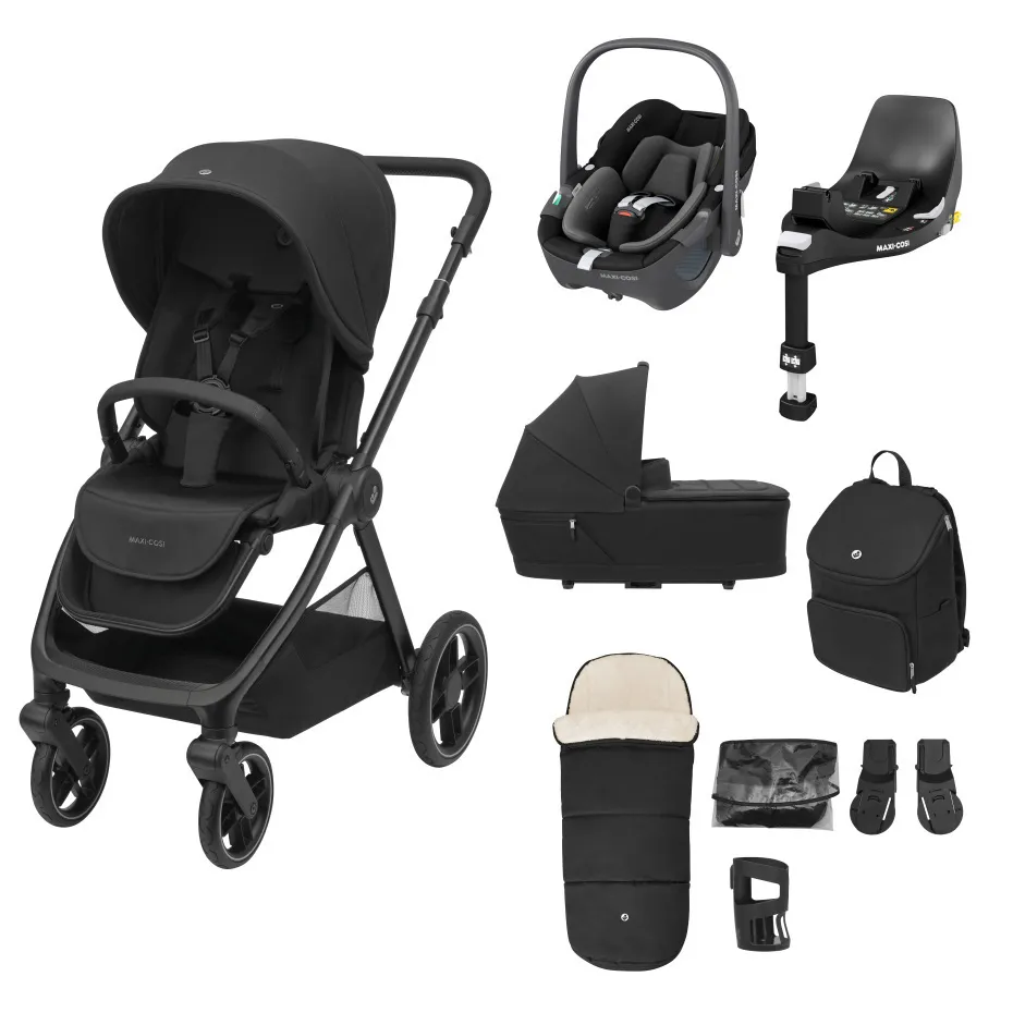 Maxi Cosi Oxford 9 Piece Completed Bundle Twillic Black