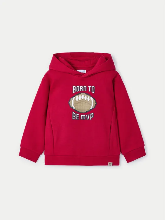 MAYORAL kid boys red pullover hoodie american football 4451aw24