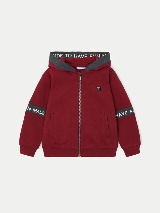 MAYORAL kid boys zip hoodie wine 4473aw24