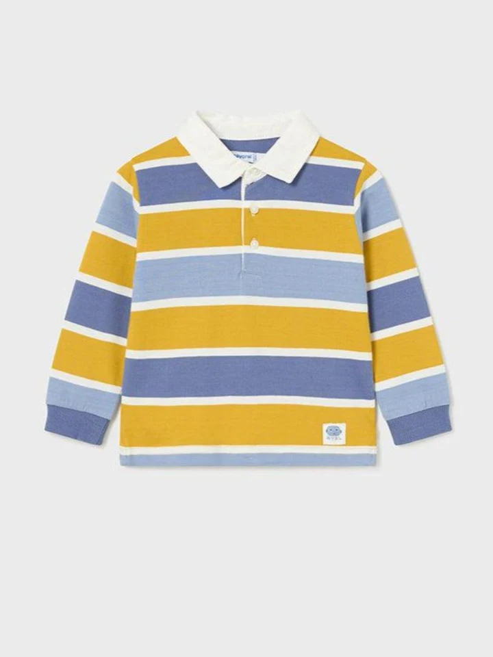 MAYORAL mini boys ls check shirt mustard stripes 2185aw24