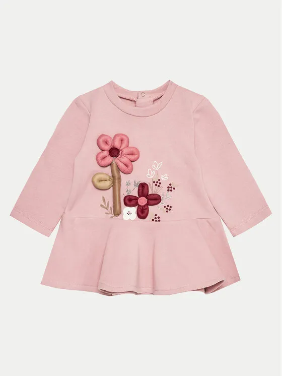 MAYORAL mini girls floral dress fleeced blush 2916aw24 