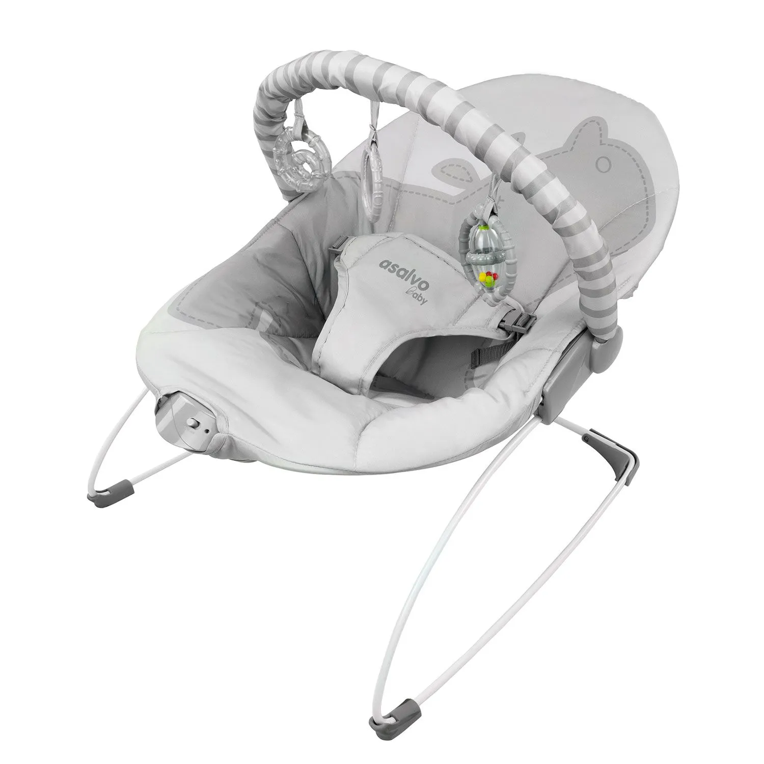 Asalvo Baby Vibration Bouncer Grey Hippo