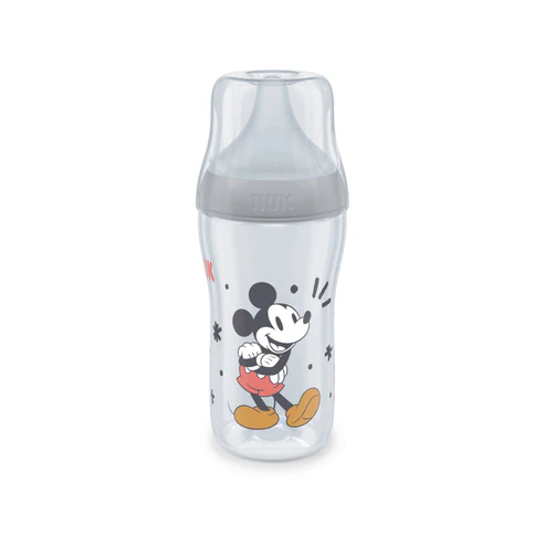 Nuk Perfect Match Temp Control Mickey Medium Teat  Grey 260ml Bottle