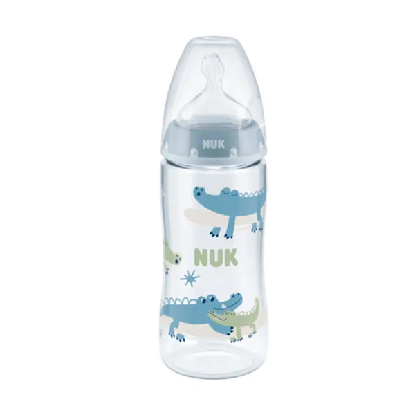 Nuk First Choice Silicone 300ml Bottle Blue Crocodile 0-6m