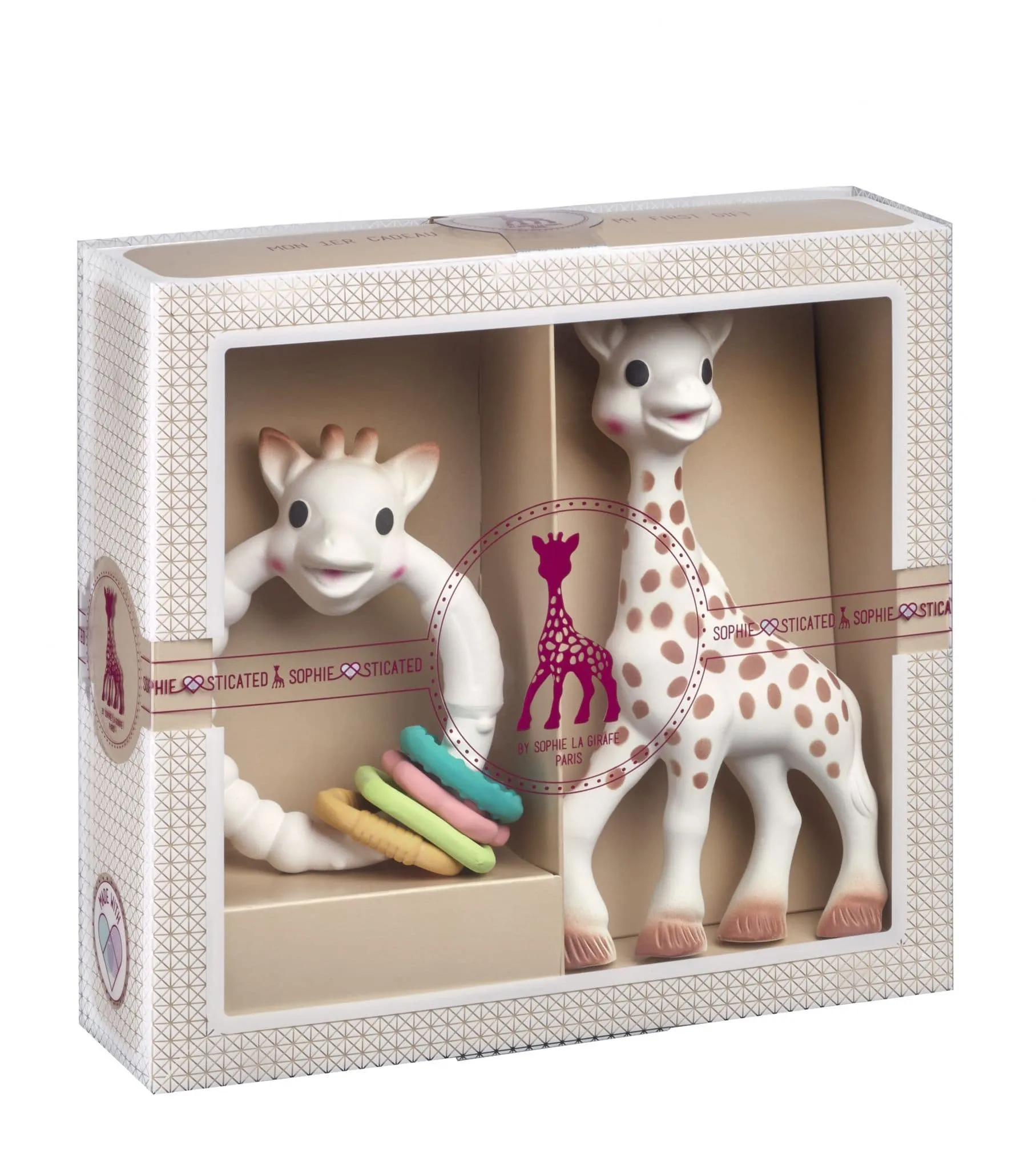 sophie the girafe sophisticated gift set teether and rattle teether set 000013