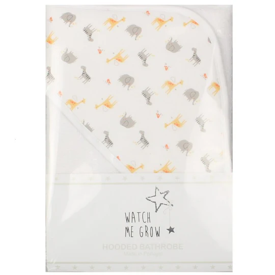 Watch Me Grow Hooded Towel Giraffe/Elephant Print F12625