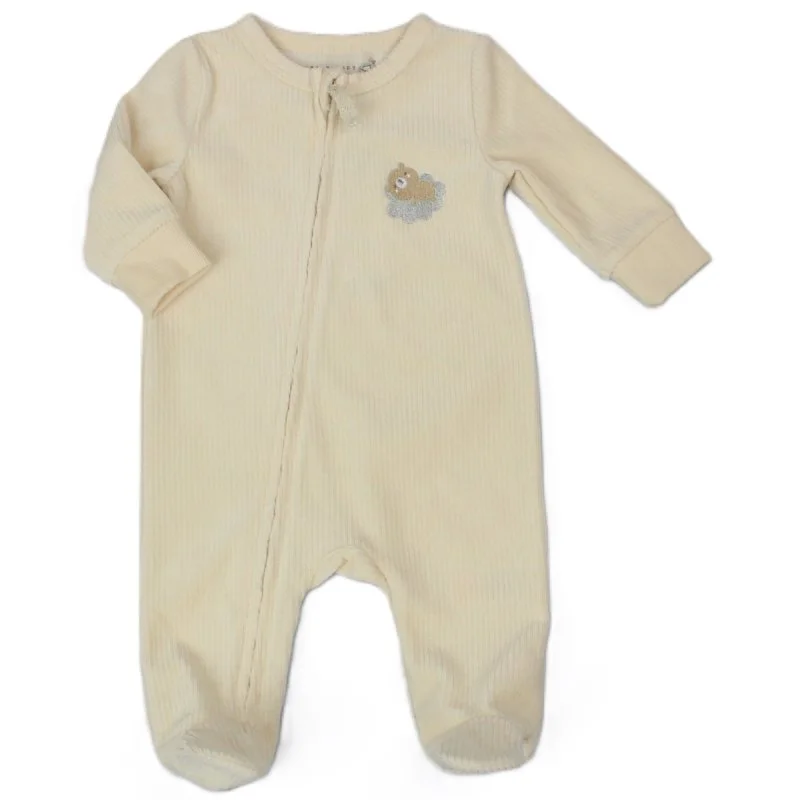 PURE AND SOFT baby grow beige bear all in one h13517