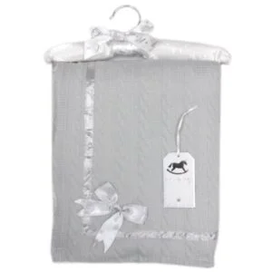 ROCKA BYE BABY grey fleeced blanket w23987