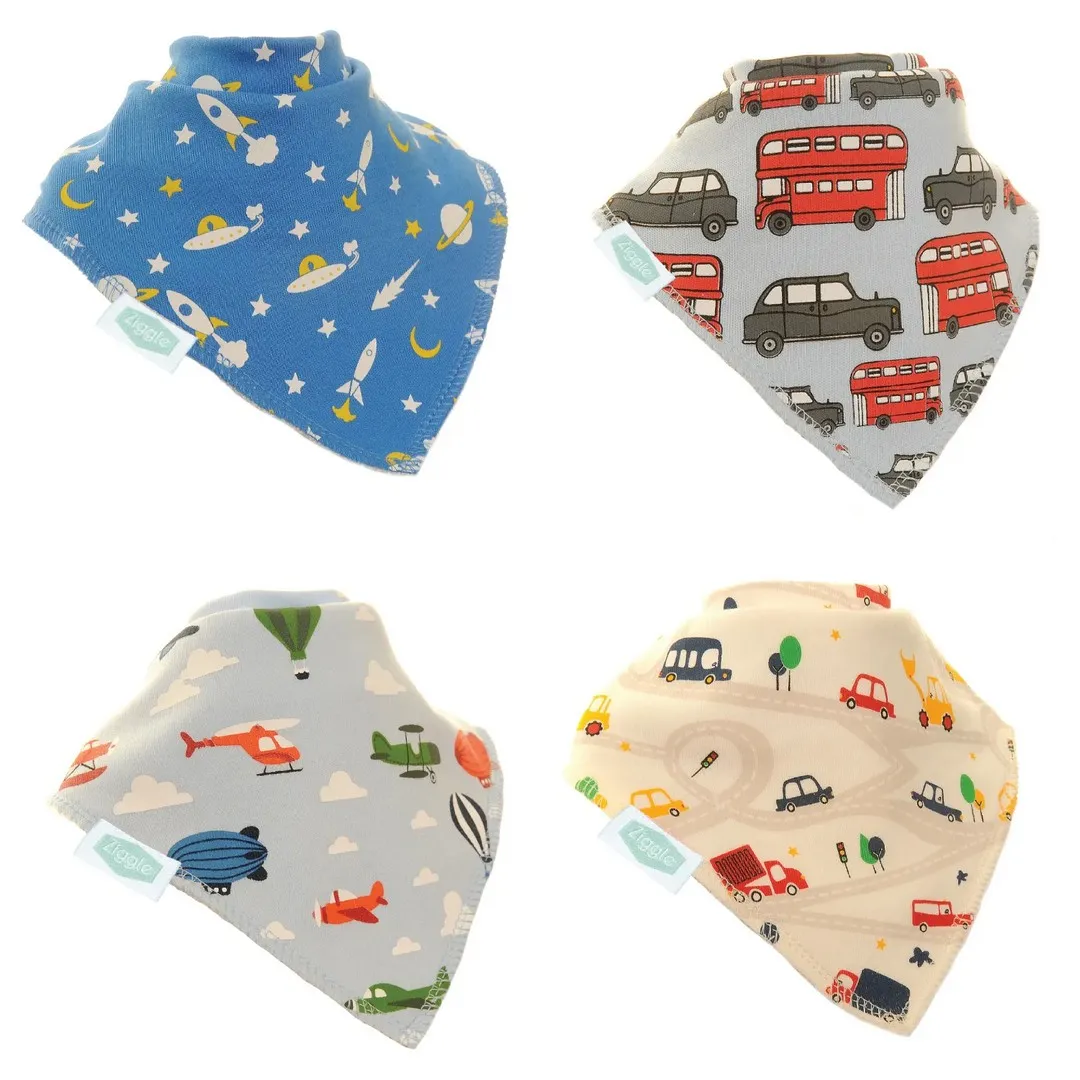 Ziggle 4Pk Bandana Bib Zoom Fun6273